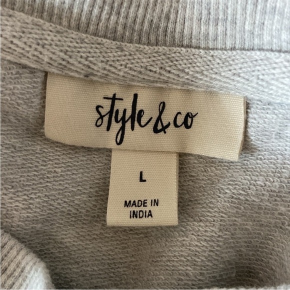 Style & Co sweatshirt large sparkly leopard print sequins Lovecore low key luxe - Picture 10 of 12